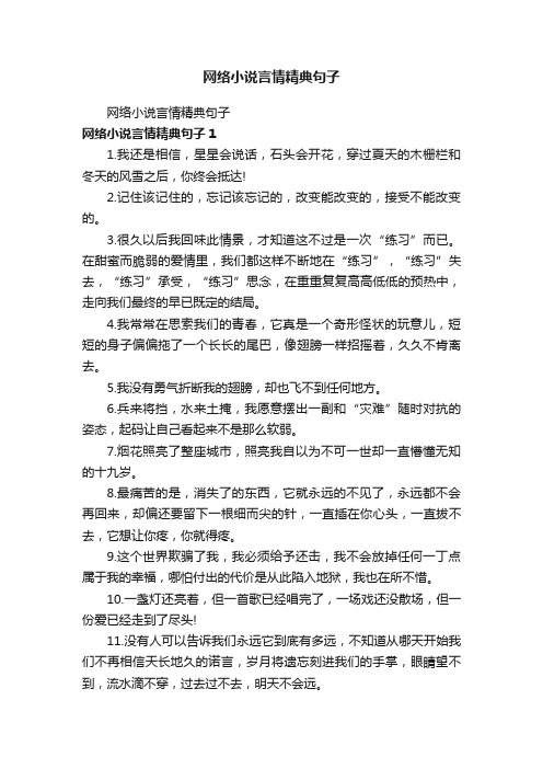 网络小说言情精典句子