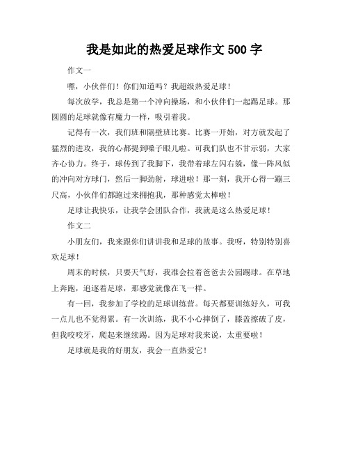 我是如此的热爱足球作文500字