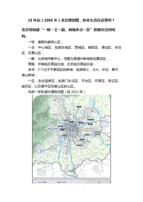 15年后（2035年）北京规划图，你会生活在这里吗？