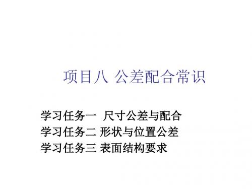 汽车机械基础项目八 公差配合常识