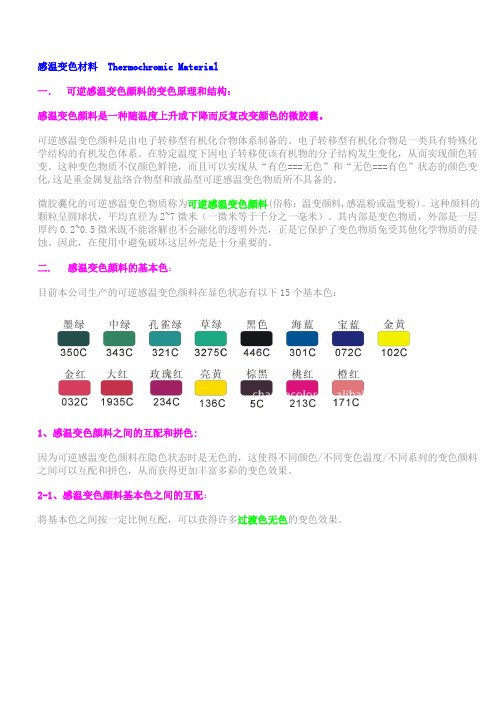 感温变色材料简介A Brief Introduction to Thermochromic Material