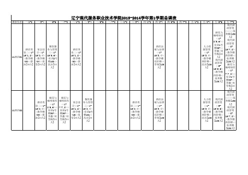 13-14学年1学期酒店学院课表0829