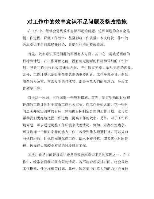 对工作中的效率意识不足问题及整改措施