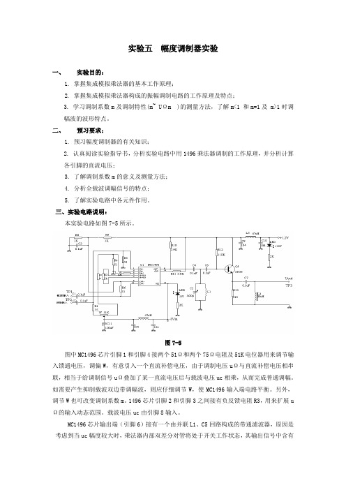 实验五  幅度调制器实验