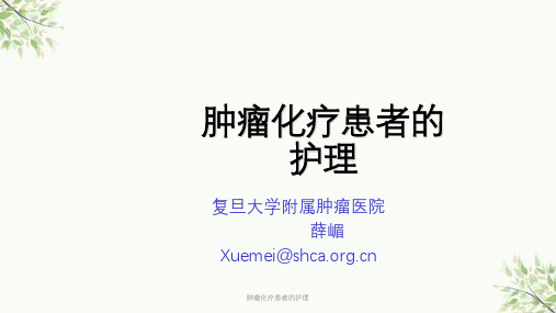 肿瘤化疗患者的护理课件