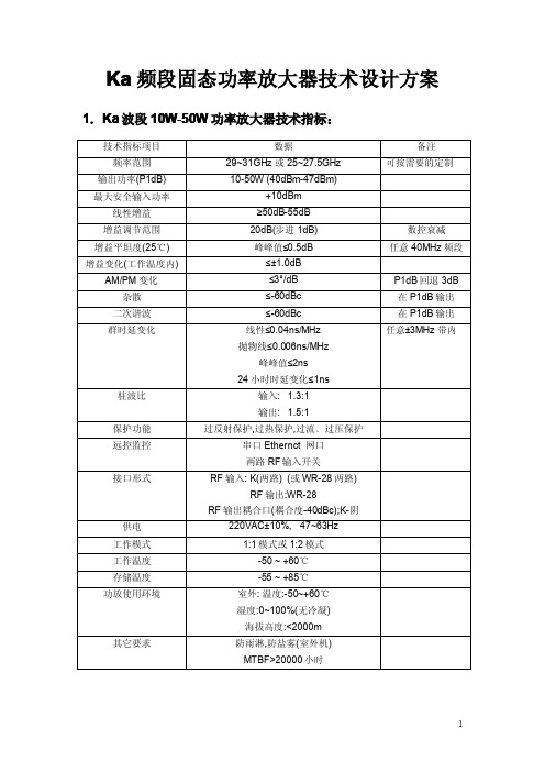 Ka频段固态功放设计方案