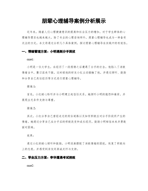 朋辈心理辅导案例分析展示