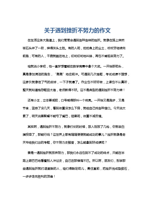 关于遇到挫折不努力的作文