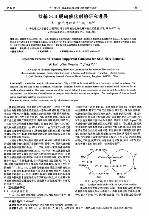 钛基SCR脱硝催化剂的研究进展