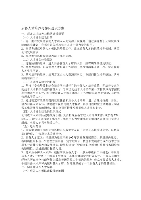 后备人才培养与梯队建设方案