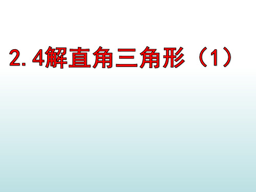 鲁教版九年级上册数学第二章2.4解直角三角形 (1)(16张PPT)