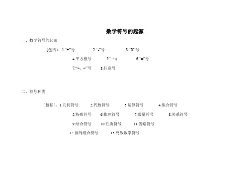 数学符号的起源