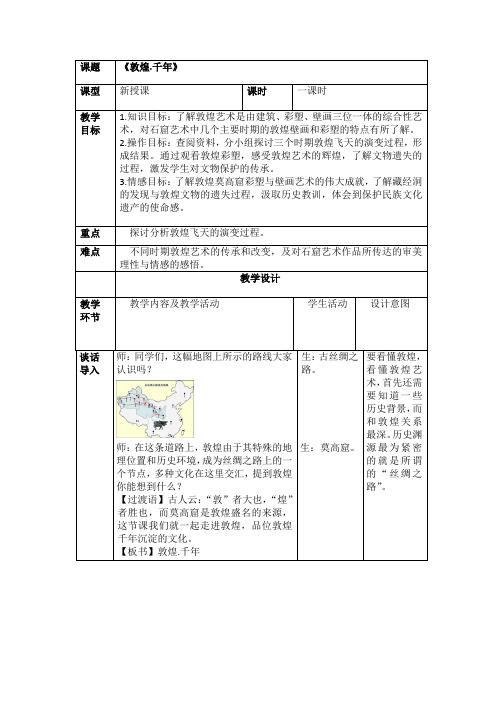 敦煌千年  教学设计