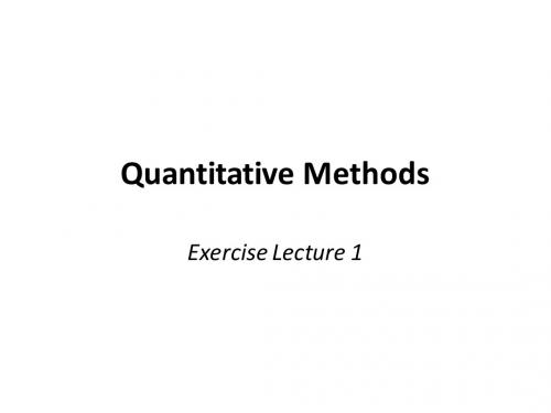 Exercise lecture 1