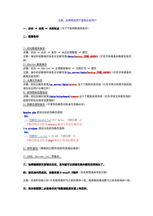 Discuz!X1.5论坛搬家换空间详细步骤及说明