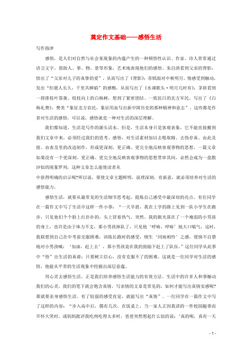 高考语文 作文备考 奠定作文基础复习教案