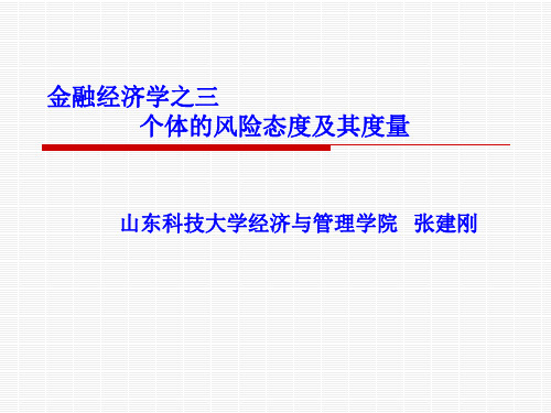 第三讲 个体的风险态度及其度量