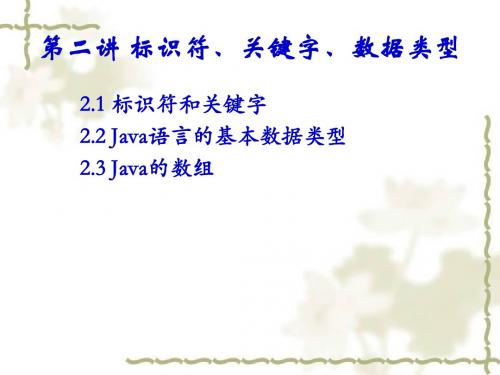 第二讲标识符、关键字、数据类型