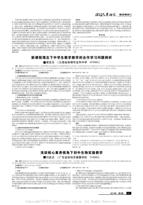 新课程理念下中学生数学教学的合作学习问题探析