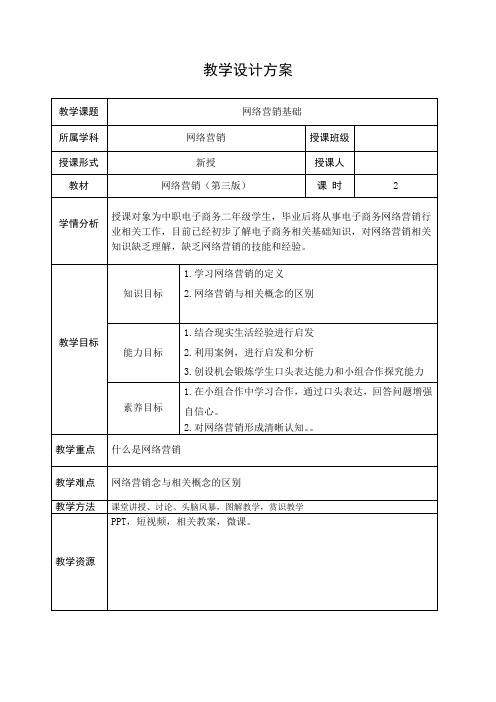 网络营销教案1、2