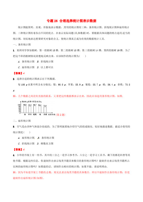 2020_2021学年七年级数学上册难点突破26合理选择统计图表示数据试题含解析新版北师大版