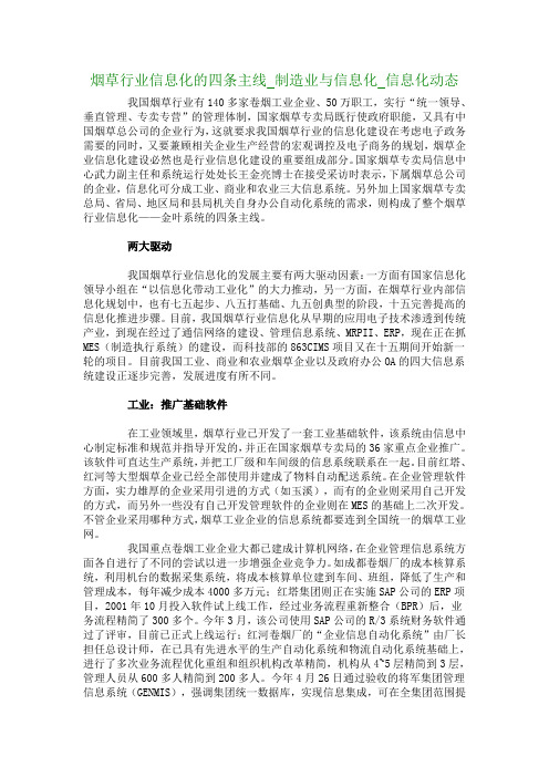 烟草行业信息化的四条主线_制造业与信息化_信息化动态_5706