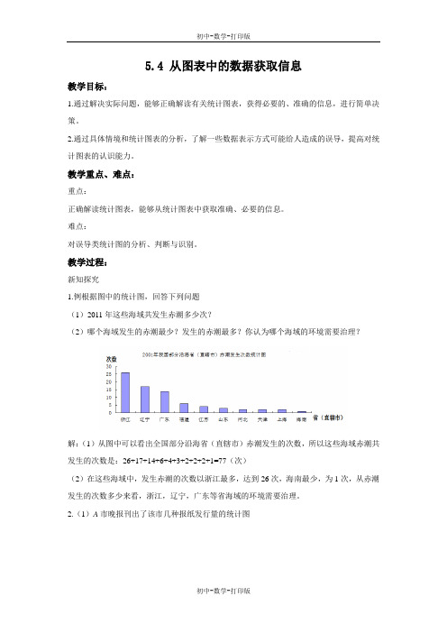 沪科版-数学-七年级上册-5.4 从图表中的数据获取信息 教案