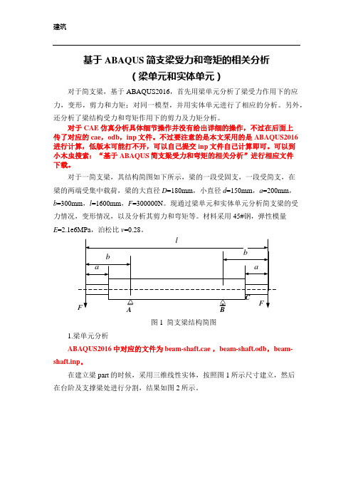 ABAQUS简支梁分析(梁单元和实体单元)