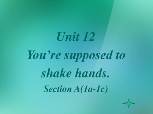 九年级英语全册 Unit 12 You’re supposed to shake hands全单元课件 人教新目标版