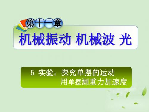 【夺冠之路】2012高三物理一轮复习 第11章5实验：探究单摆的运动 用单摆测重力加速度课件 新人教版(安徽专