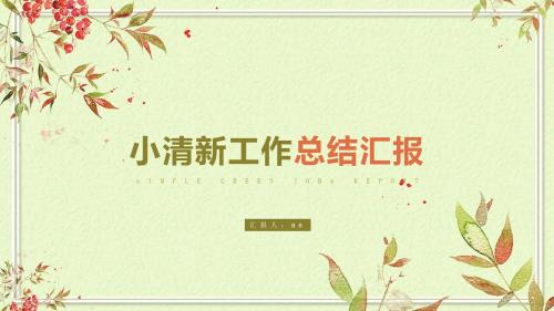 【精选】小清新商务工作汇报总结计划PPT模板ppt精美模板