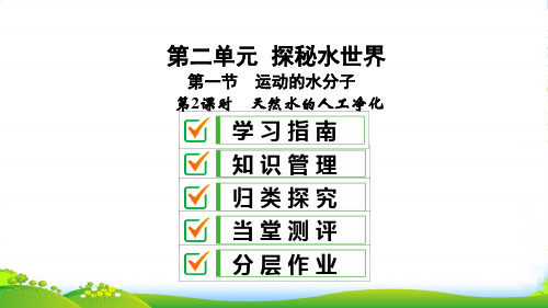 鲁教版九年级化学课件：第二单元 第一节 第二课时 天然的人工净化