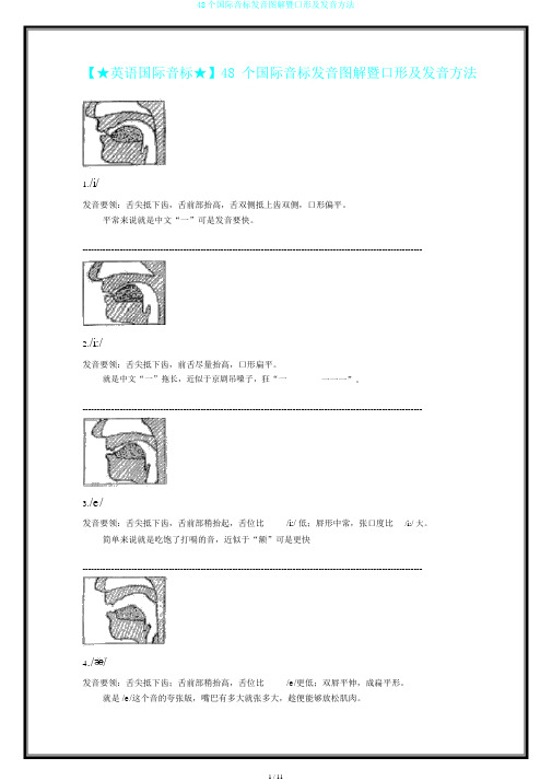 48个国际音标发音图解暨口形及发音方法