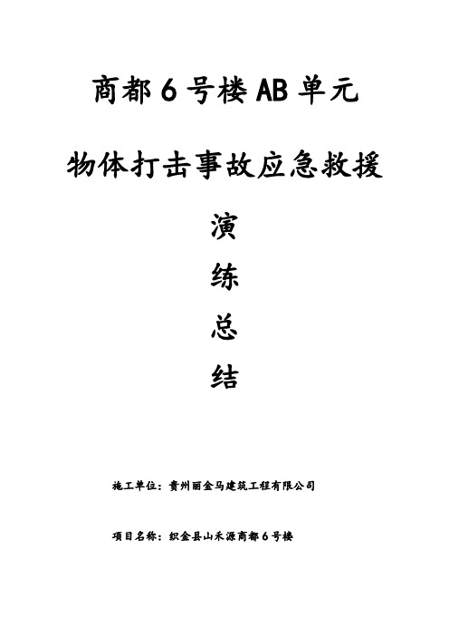 物体打击事故应急预案演练总结