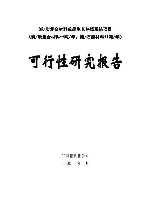 【案例分享】大型知名企业某高科技术新型复合材料可行性研究报告精华版