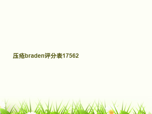 压疮braden评分表17562