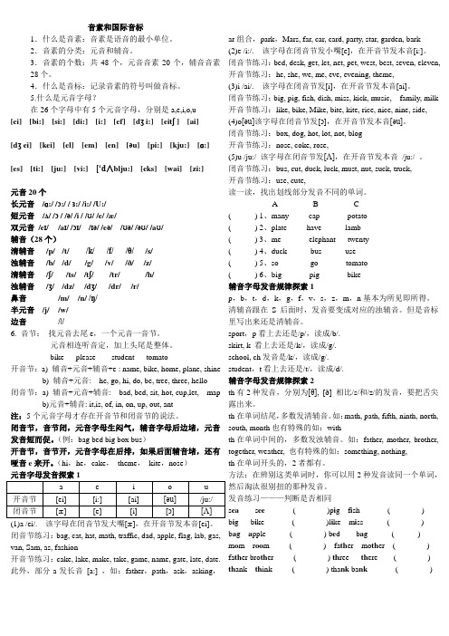 音标小知识