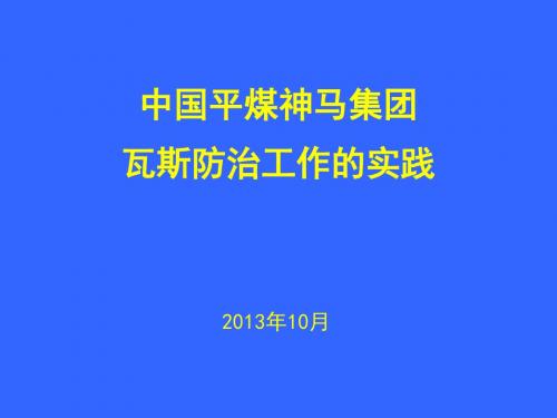 中国平煤神马集团瓦斯防治工作的实践