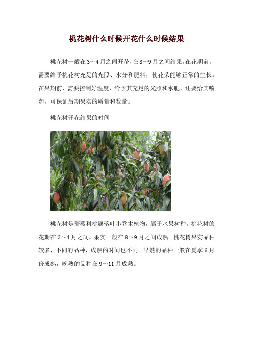 桃花树什么时候开花什么时候结果