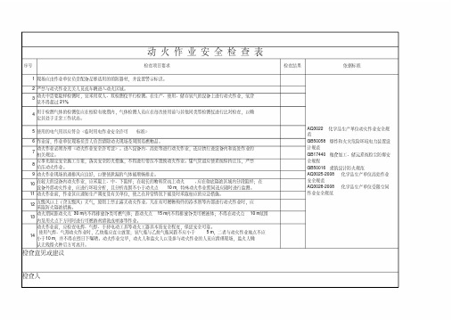 八大危险作业检查表