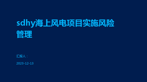 sdhy海上风电项目实施风险管理