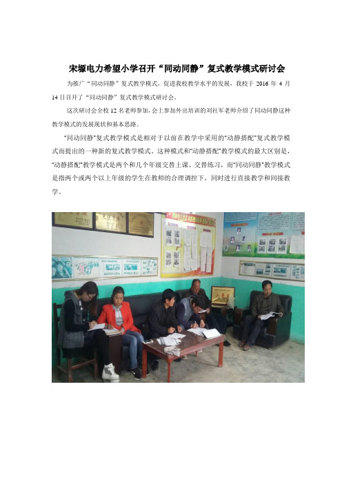 宋塬电力希望小学“同动同静”复式教学模式研讨会