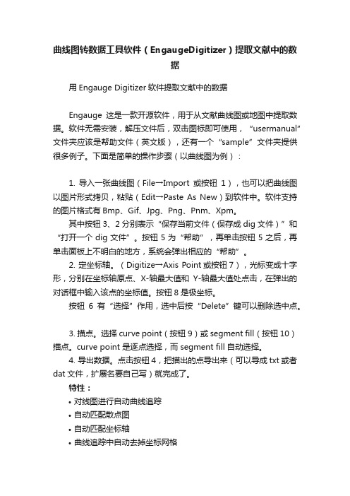 曲线图转数据工具软件（EngaugeDigitizer）提取文献中的数据