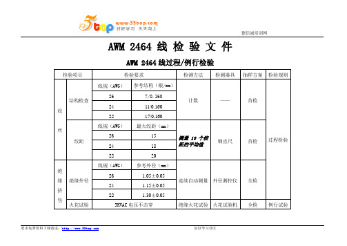 AWM2464线检验标准