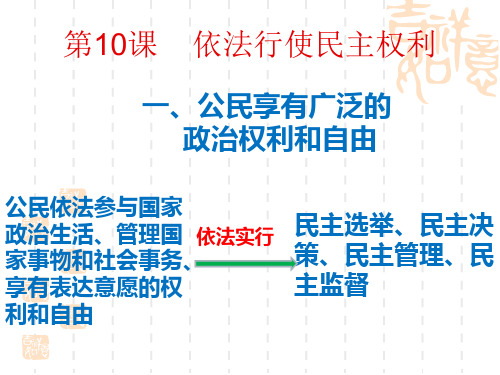 第十课依法行使民主权利