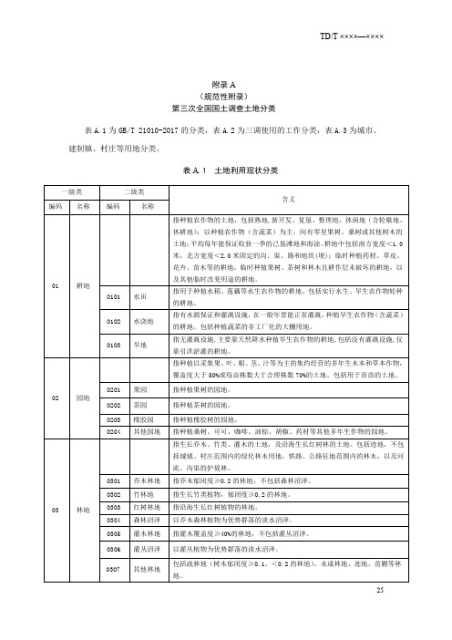 第三次全国国土调查土地分类