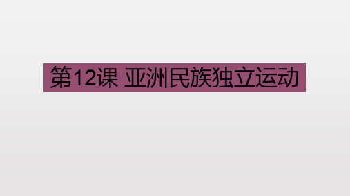 人教版部编 九年级下册 第12课亚非拉民族解放运动的高涨课件  (共35张PPT)