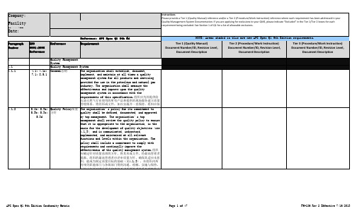 矩阵表中英文对照版-FM-186 Q1 9th Conformity Matrix_Rev 2