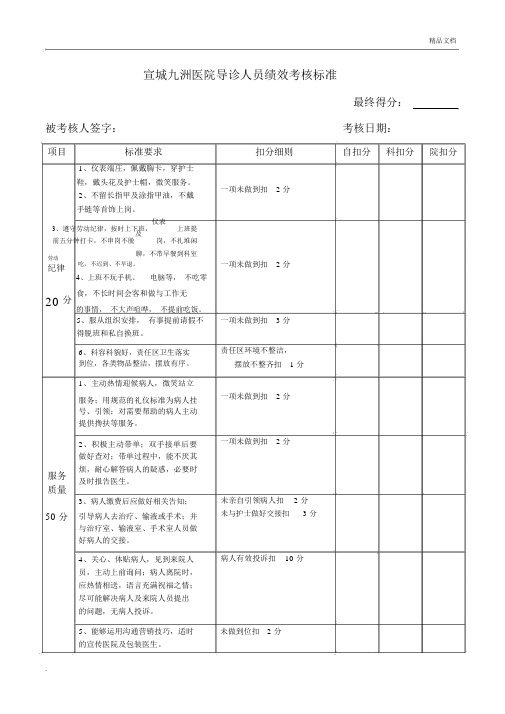 导医人员考核标准