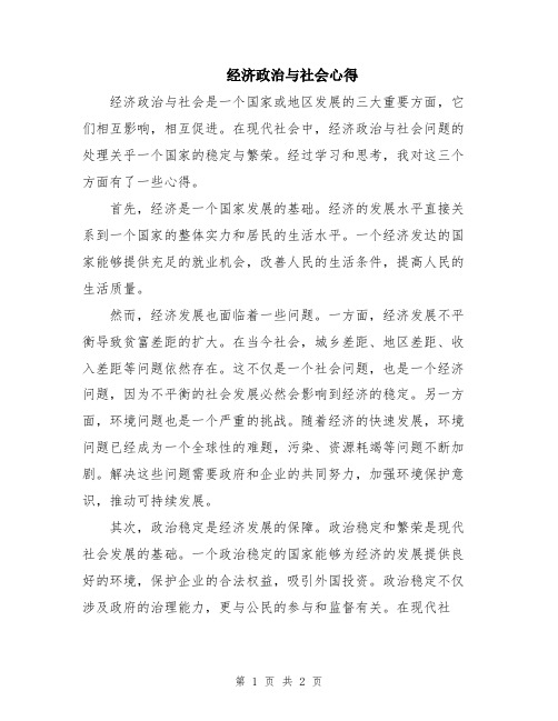 经济政治与社会心得